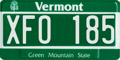VT license plate XFO185