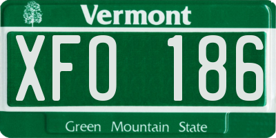 VT license plate XFO186