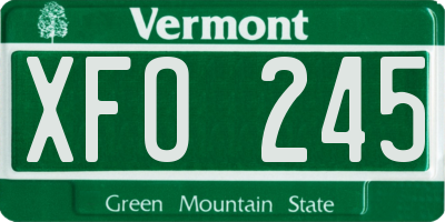 VT license plate XFO245