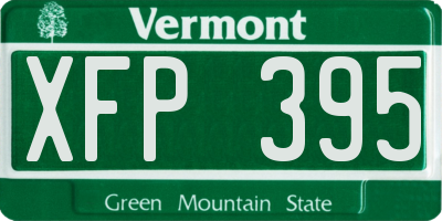 VT license plate XFP395