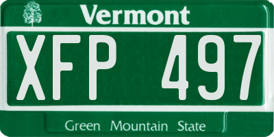 VT license plate XFP497