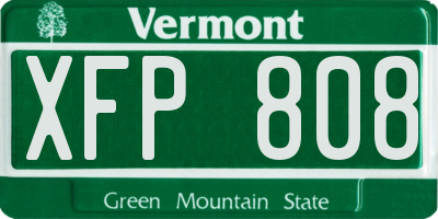 VT license plate XFP808