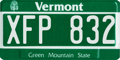VT license plate XFP832