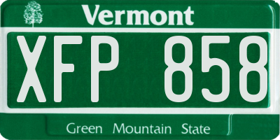 VT license plate XFP858