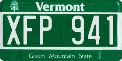 VT license plate XFP941