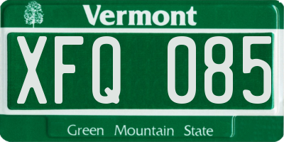 VT license plate XFQ085