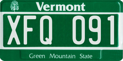 VT license plate XFQ091