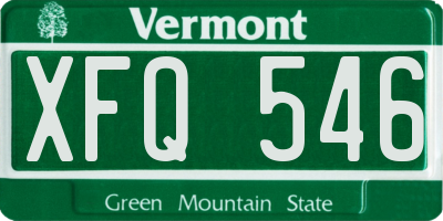 VT license plate XFQ546