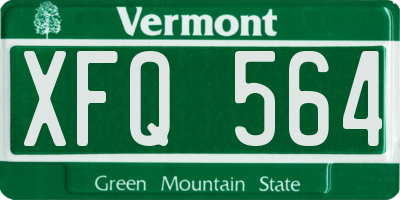VT license plate XFQ564