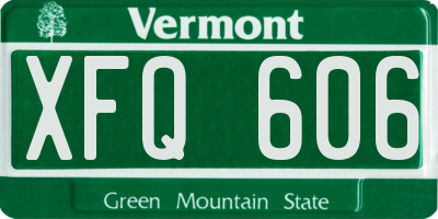 VT license plate XFQ606