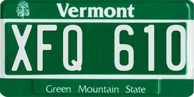 VT license plate XFQ610