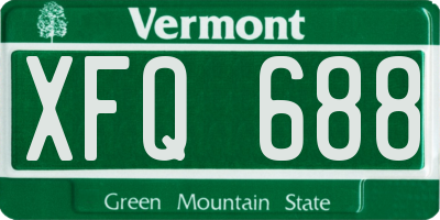 VT license plate XFQ688