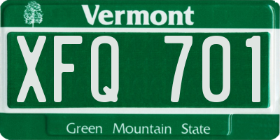 VT license plate XFQ701