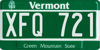 VT license plate XFQ721