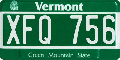 VT license plate XFQ756