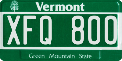 VT license plate XFQ800