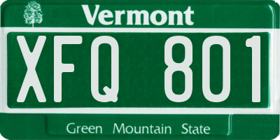 VT license plate XFQ801