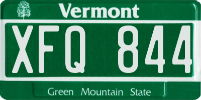 VT license plate XFQ844