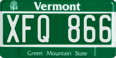 VT license plate XFQ866