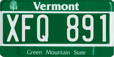 VT license plate XFQ891