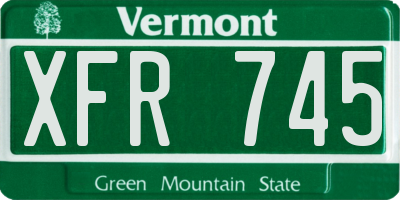 VT license plate XFR745