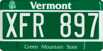 VT license plate XFR897