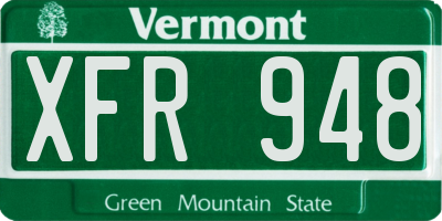 VT license plate XFR948