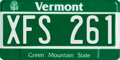 VT license plate XFS261