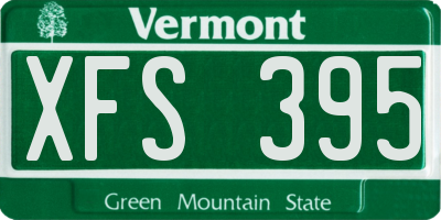 VT license plate XFS395