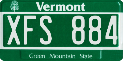 VT license plate XFS884