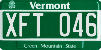 VT license plate XFT046