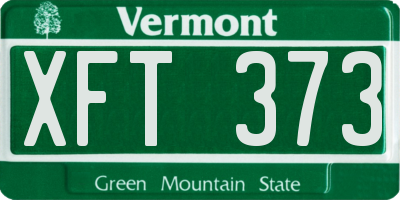 VT license plate XFT373