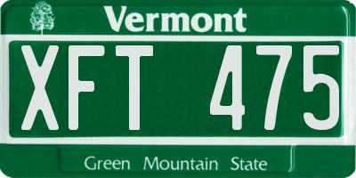 VT license plate XFT475