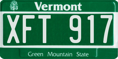 VT license plate XFT917