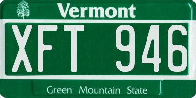 VT license plate XFT946