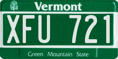 VT license plate XFU721