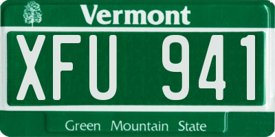 VT license plate XFU941