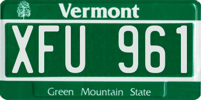 VT license plate XFU961