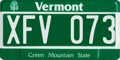 VT license plate XFV073