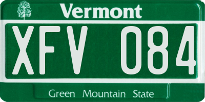 VT license plate XFV084