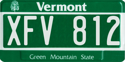 VT license plate XFV812