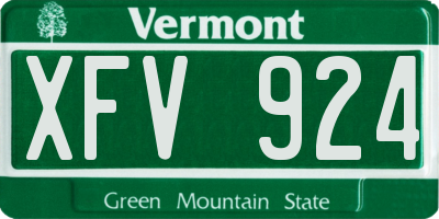 VT license plate XFV924