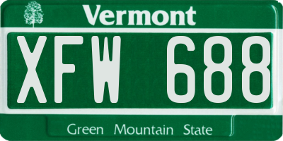 VT license plate XFW688