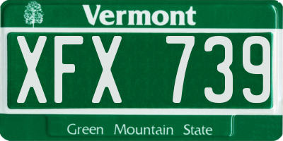 VT license plate XFX739
