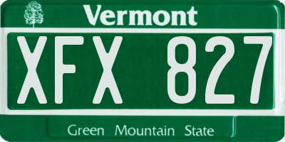 VT license plate XFX827