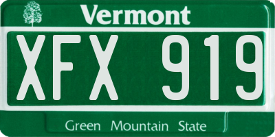 VT license plate XFX919