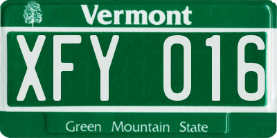 VT license plate XFY016