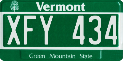 VT license plate XFY434