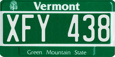 VT license plate XFY438