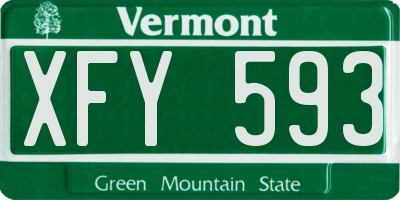 VT license plate XFY593